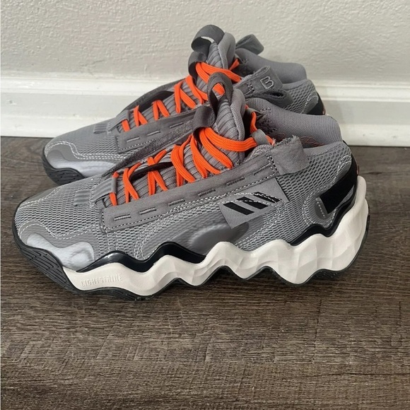 Adidas Exhibit B Candace PE Black/Gray/Orange Basketball Women Shoe Siz 7 GZ2351 - Picture 4 of 11
